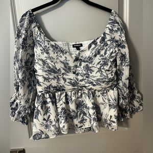 express long sleeve floral top